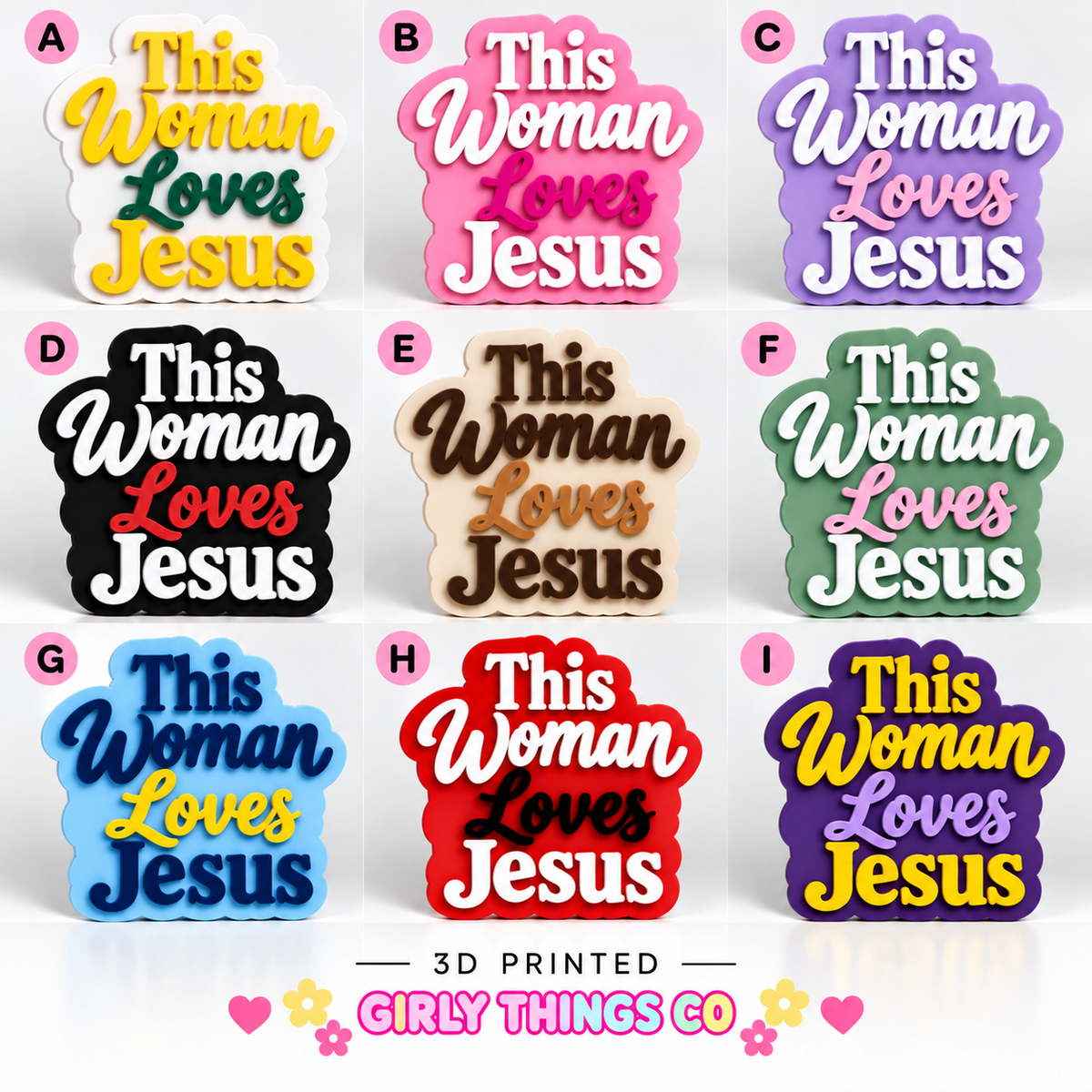This Woman Loves Jesus 3D Printed Fridge Magnet | Christian Gift
