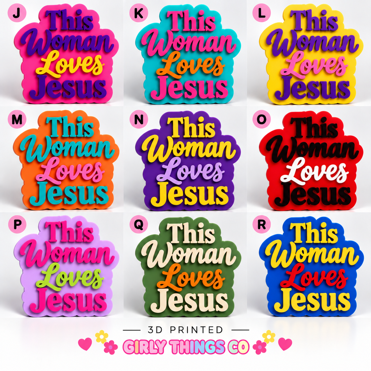 This Woman Loves Jesus 3D Printed Fridge Magnet | Christian Gift