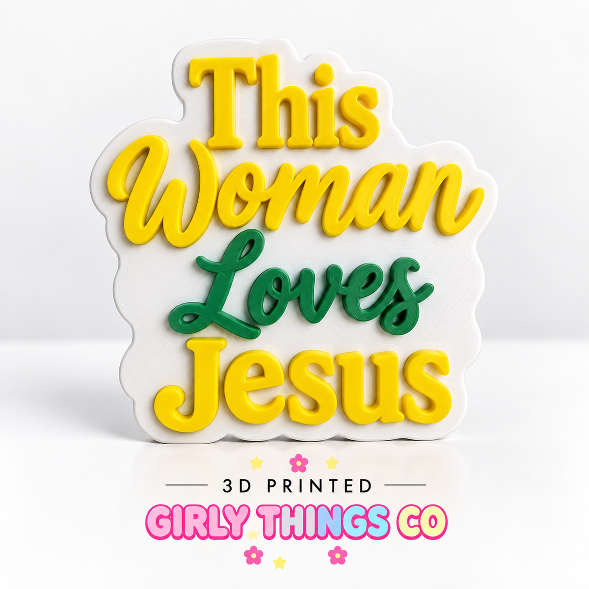 This Woman Loves Jesus 3D Printed Fridge Magnet | Christian Gift